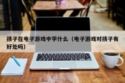 孩子在电子游戏中学什么（电子游戏对孩子有好处吗）